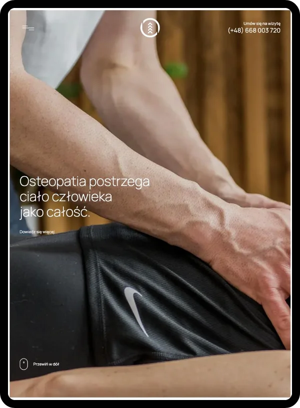 Strona salonu beauty na telefonie