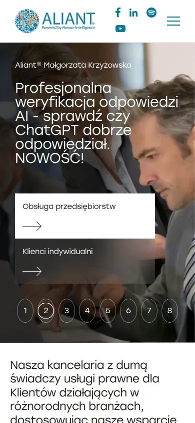 Strona główna aliantlaw.pl na telefonie