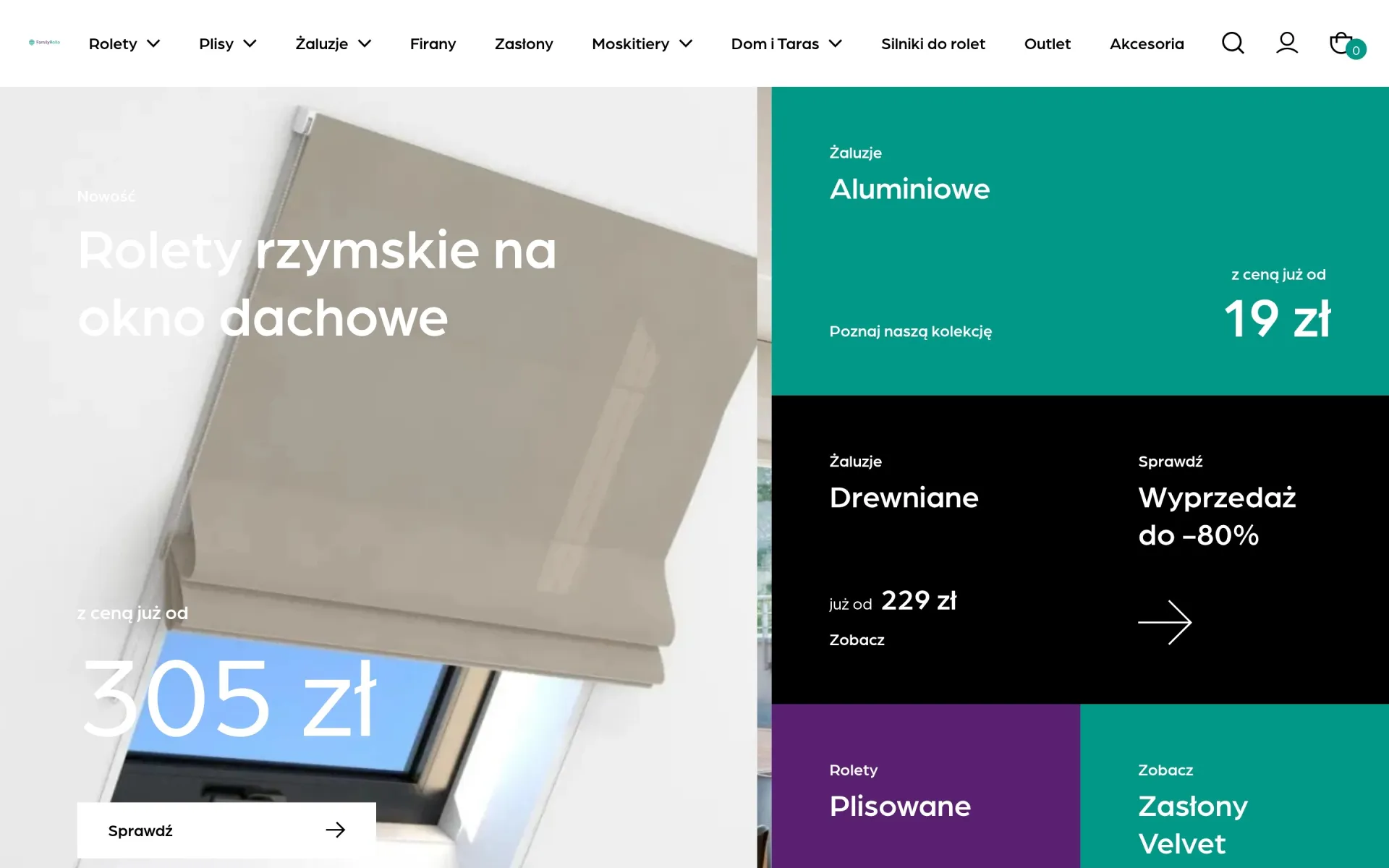 Przewijanie strony głównej familyrollo.pl na komputerze