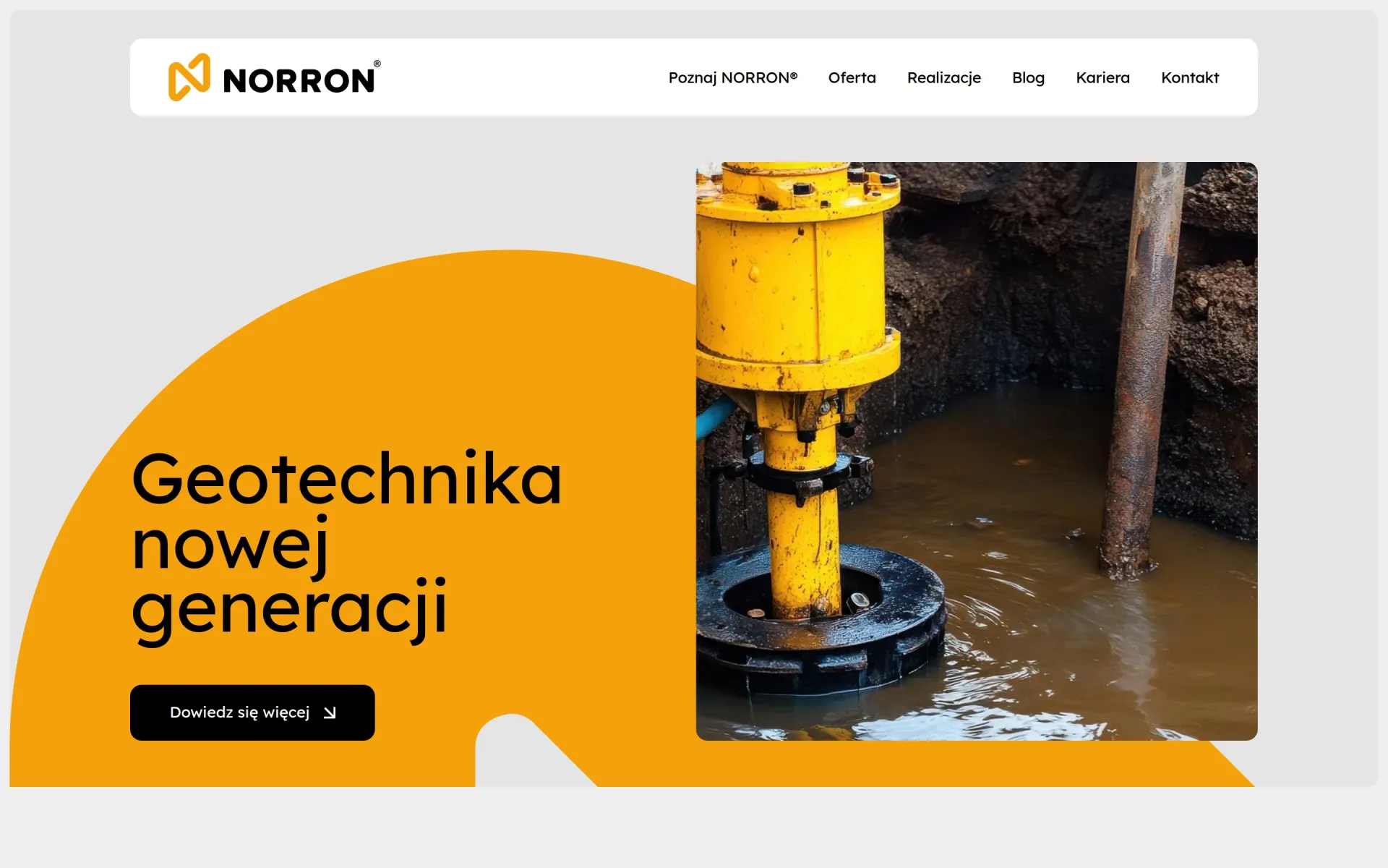 Przewijanie strony głównej norron.pl na komputerze