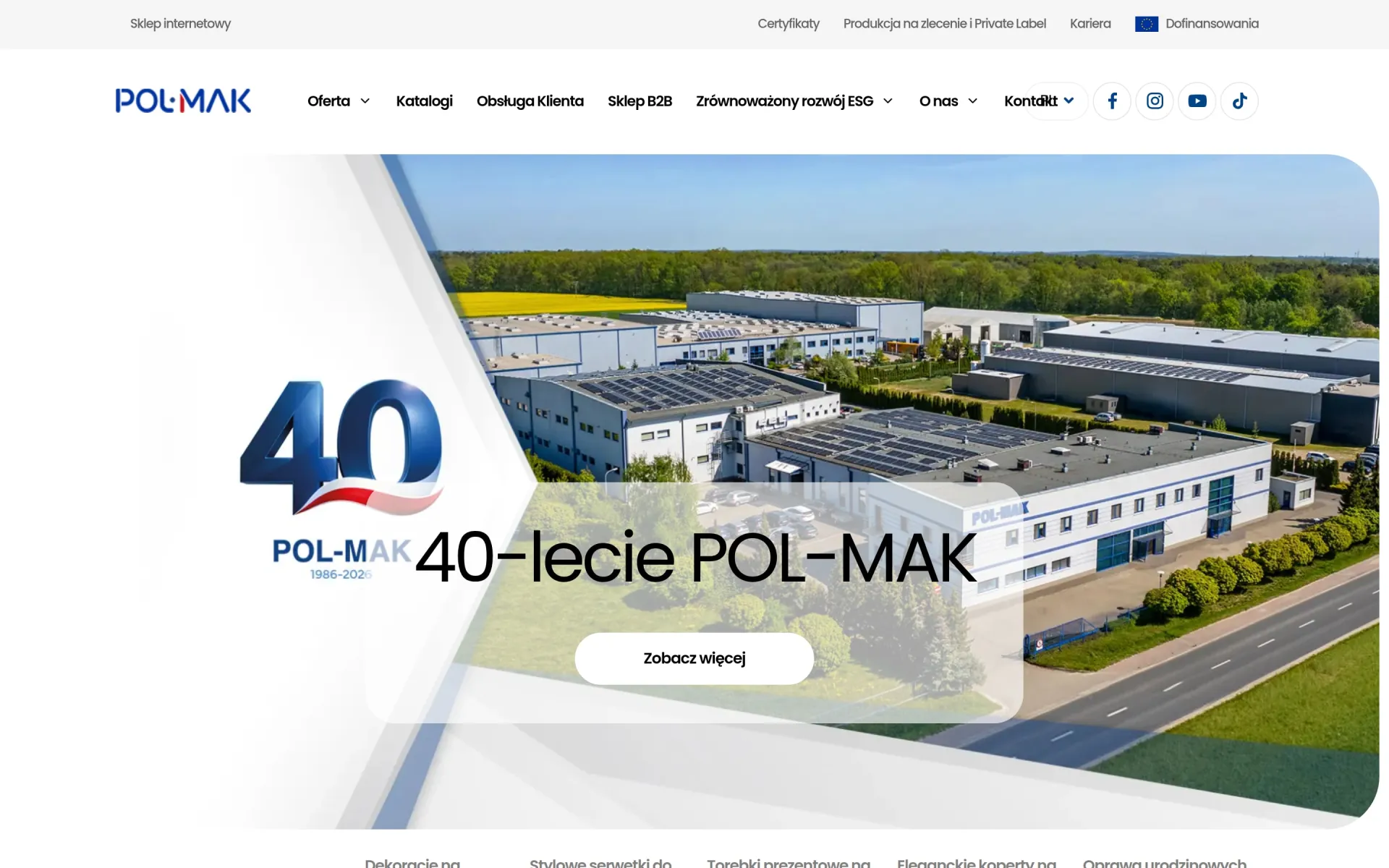Przewijanie strony głównej pol-mak.com.pl na komputerze