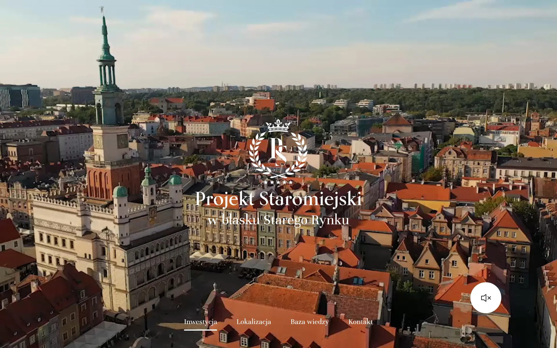 Przewijanie strony głównej projektstaromiejski.pl na komputerze