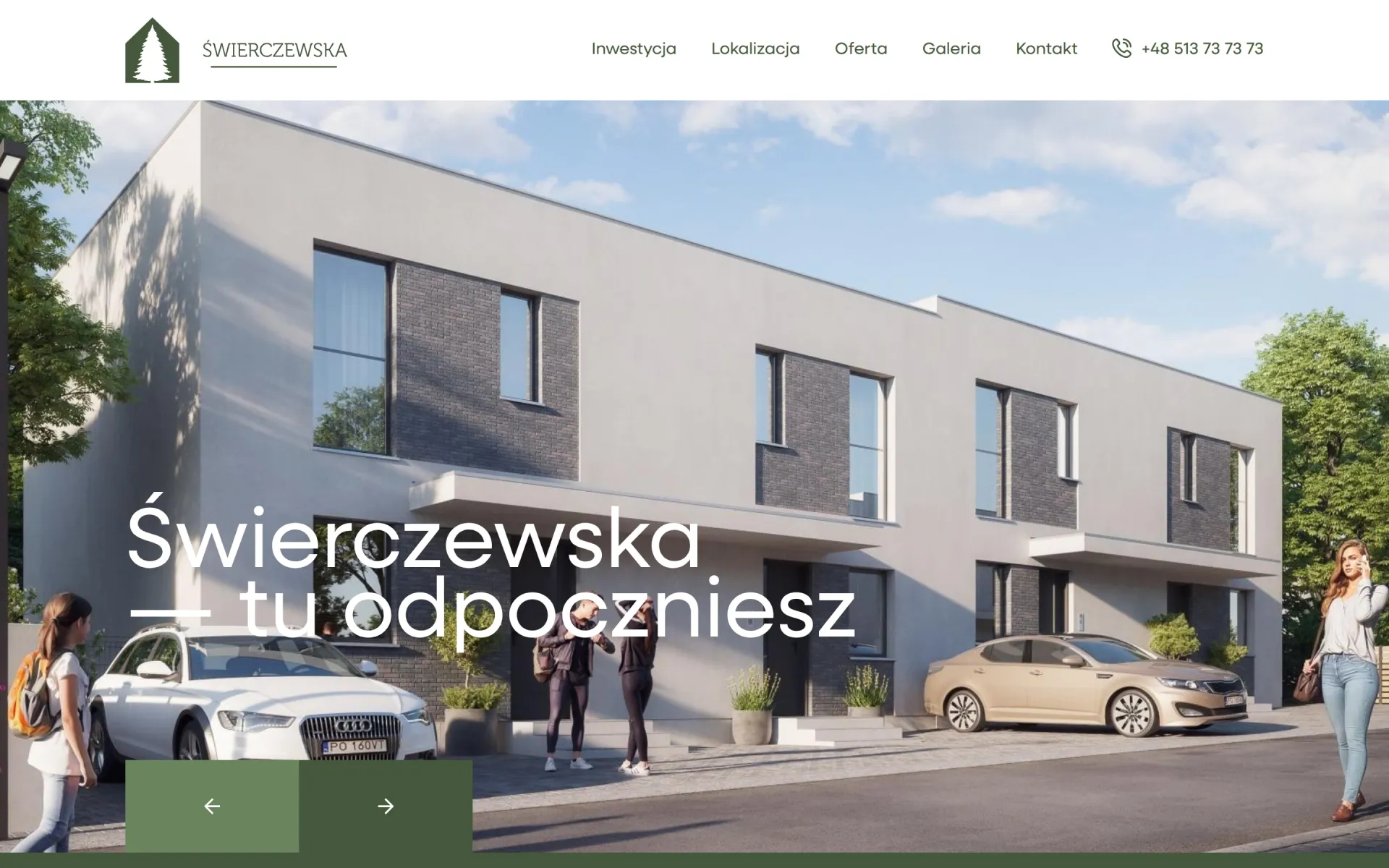 Przewijanie strony głównej swierczewska.com na komputerze