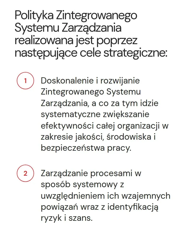 Cele strategiczne Polityki Zintegrowanego Systemu Zarządzania na telefonie