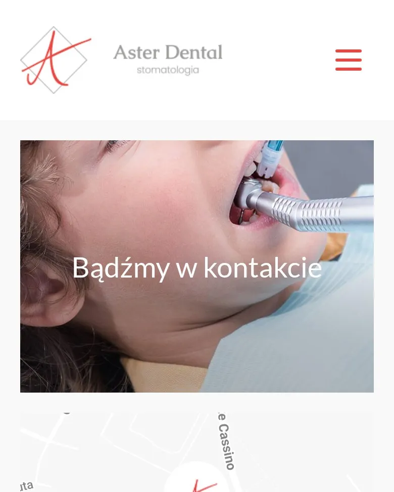Strona Kontakt z mapą na telefonie