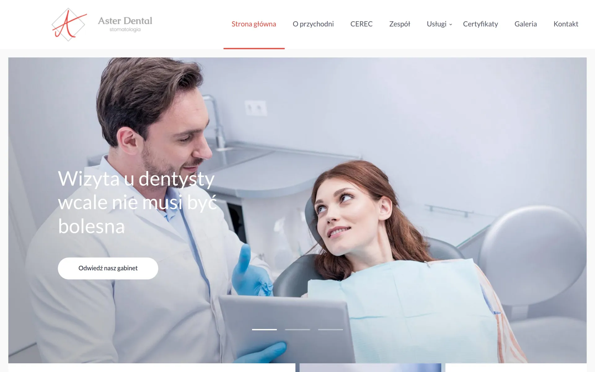 Strona główna asterdental.pl na komputerze