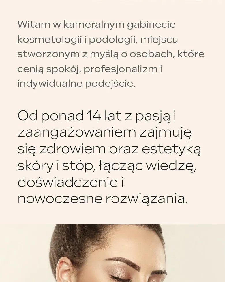 Powitanie i opis gabinetu na stronie głównej na telefonie
