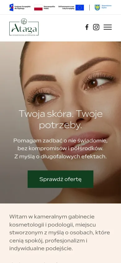 Strona główna atagagabinet.pl na telefonie