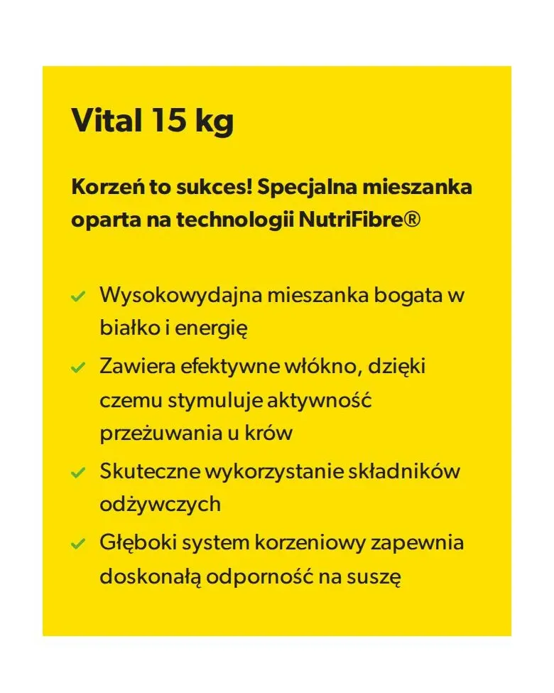 Opis mieszanki Vital 15 kg na telefonie