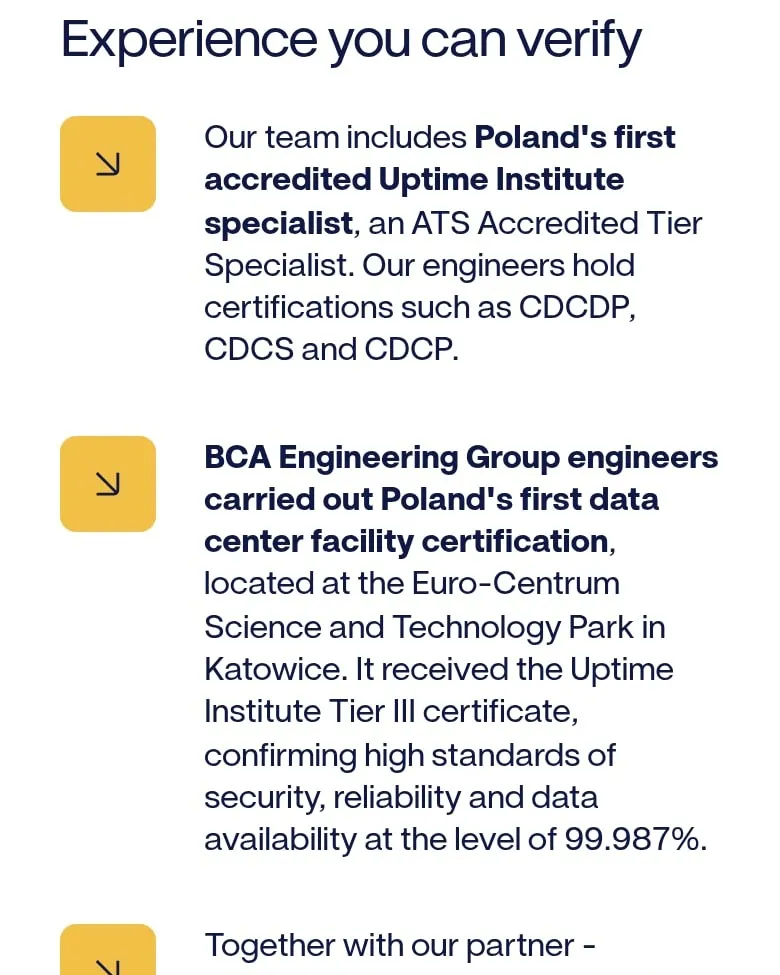 Sekcja „Experience you can verify” na telefonie