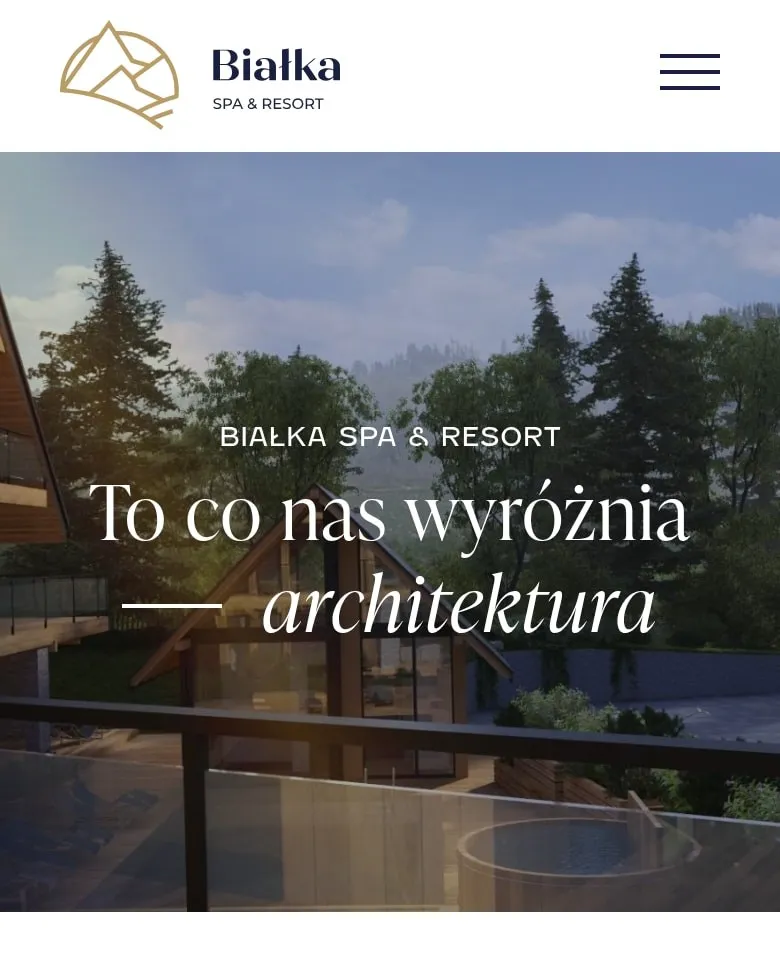Nagłówek podstrony „Galeria” – „To co nas wyróżnia architektura” na telefonie