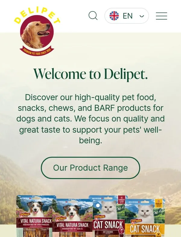 Delipet – strona producenta karmy dla psów i kotów ze Szwajcarii