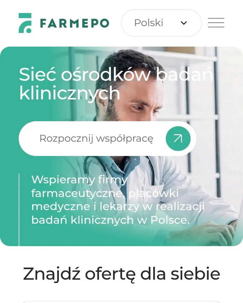 Strona główna Farmepo na telefonie