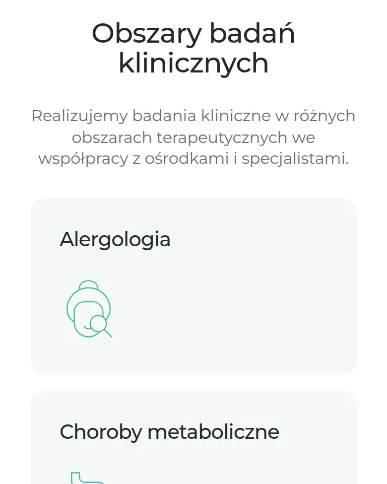 Obszary badań klinicznych na telefonie
