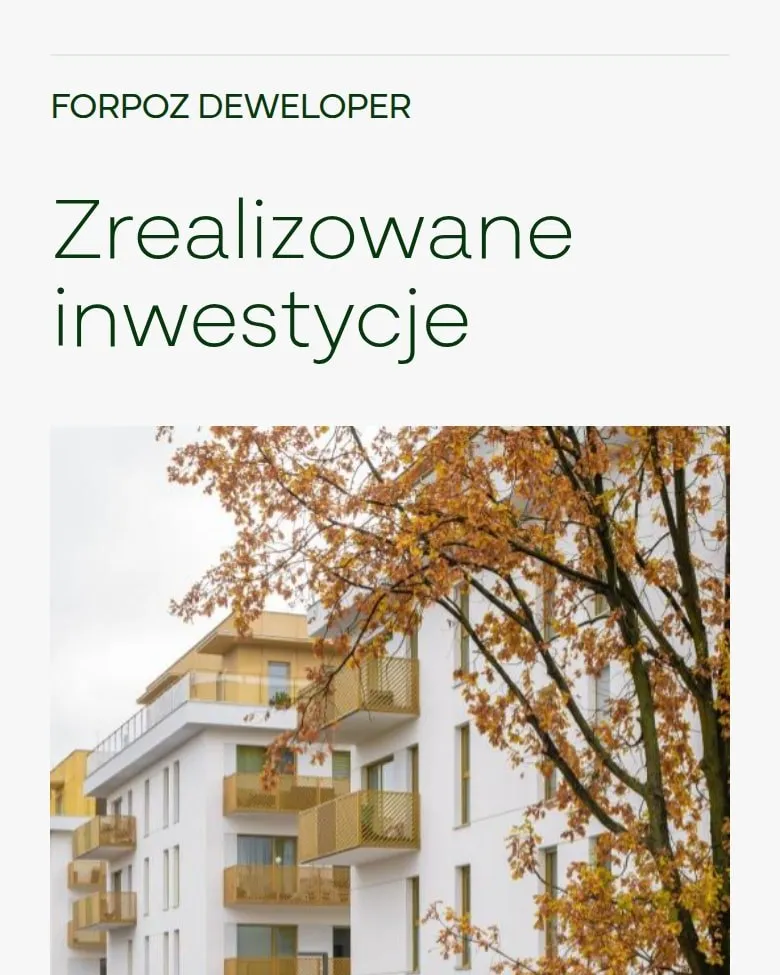 Zrealizowane inwestycje FORPOZ na telefonie