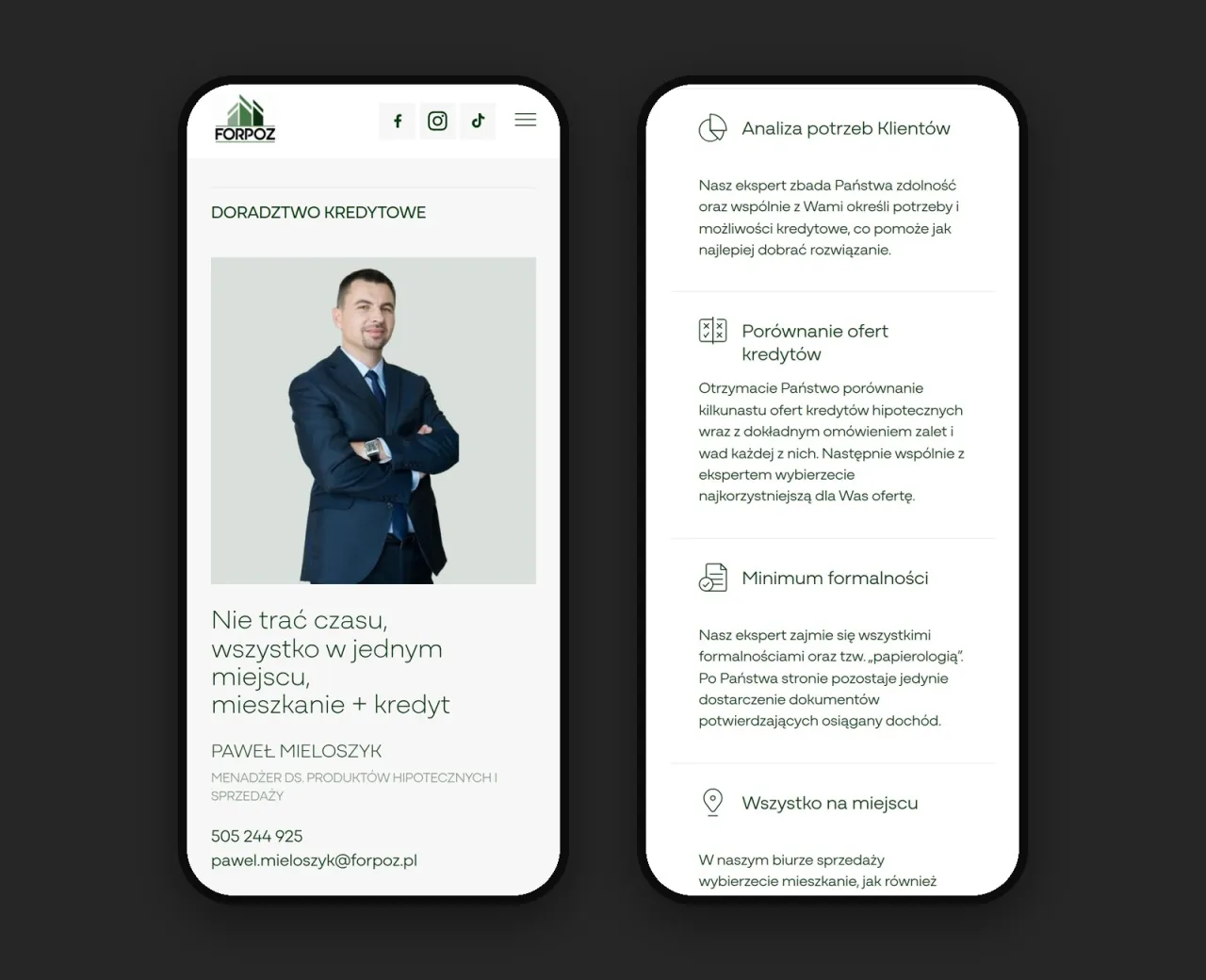 Podstrona Kredyty na telefonie: doradca kredytowy Paweł Mieloszyk i korzyści współpracy