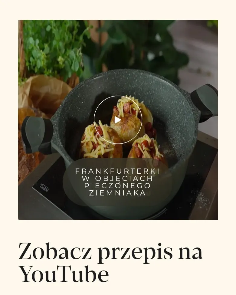 Film z przepisem i przycisk „Zobacz przepis na YouTube” na telefonie