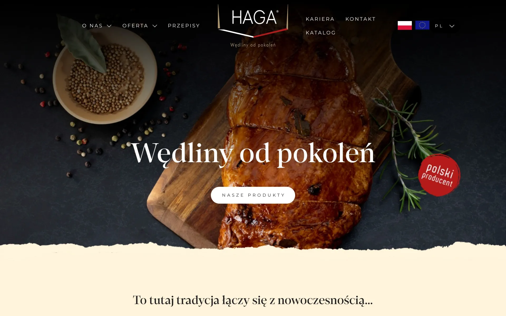 Przewijanie strony głównej haga.com.pl na komputerze
