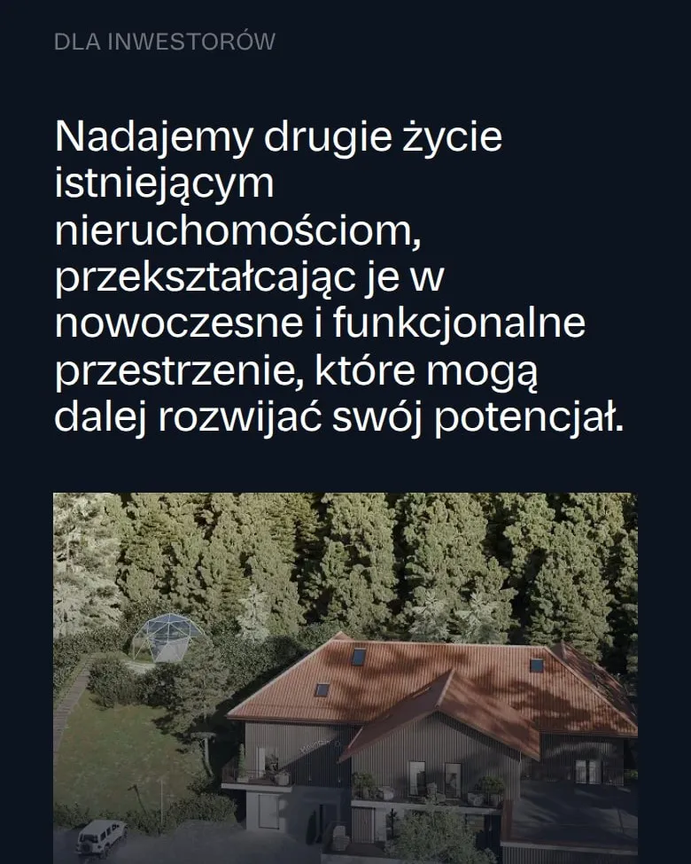 Podstrona „Dla inwestorów” HOBU Polska na telefonie