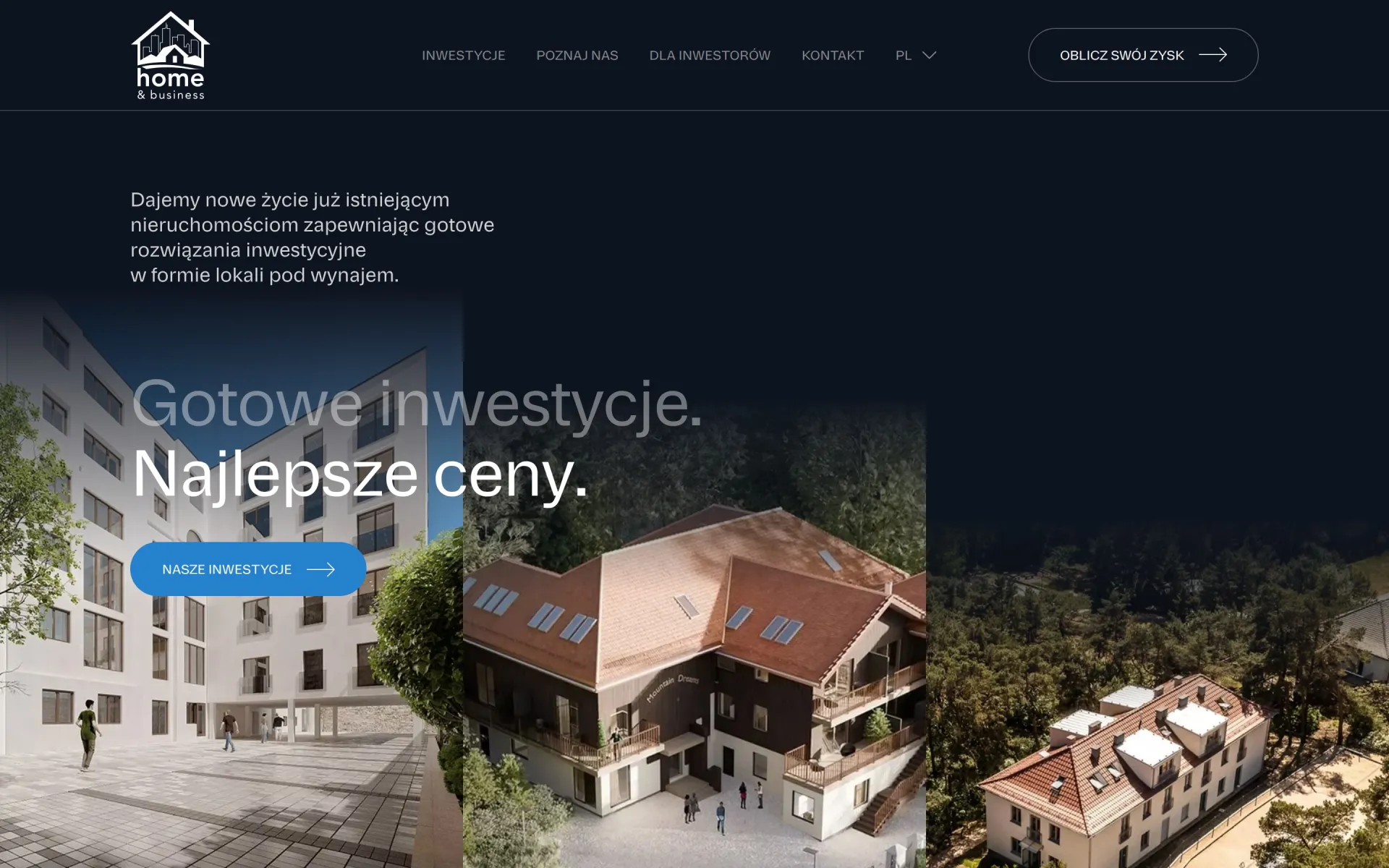 Przewijanie strony głównej ho-bu.com.pl na komputerze