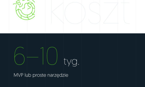 Ilustracja: czas realizacji aplikacji webowej – 6–10 tygodni dla MVP lub prostego narzędzia, 2–5 miesięcy dla portalu klienta, systemu lub platformy B2B