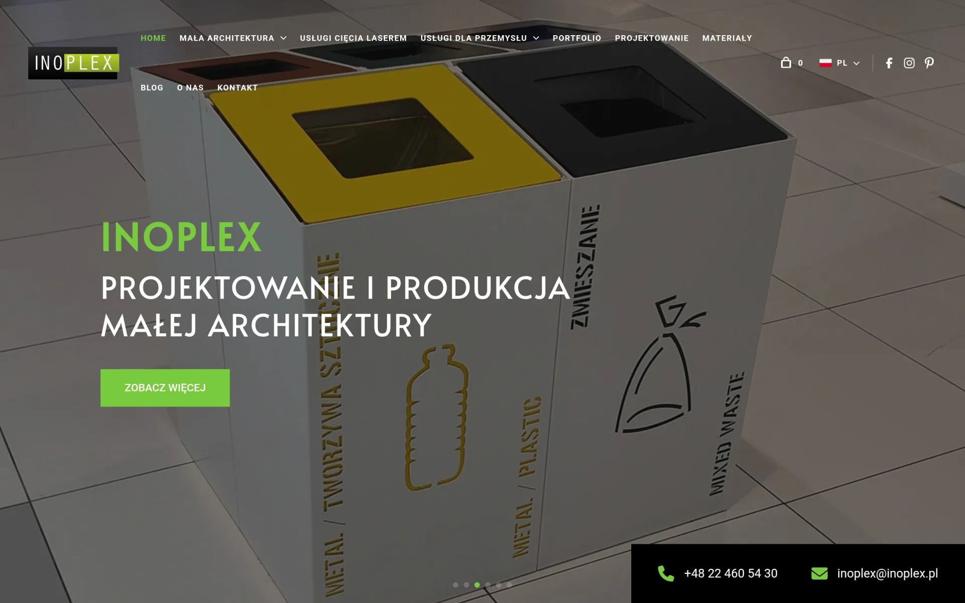Przewijanie strony głównej inoplex.pl na komputerze