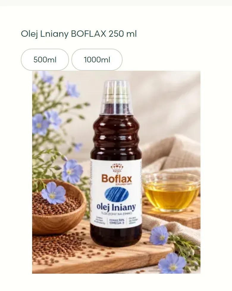 Polecany produkt z przyciskami wariantów 500 ml i 1000 ml na stronie głównej