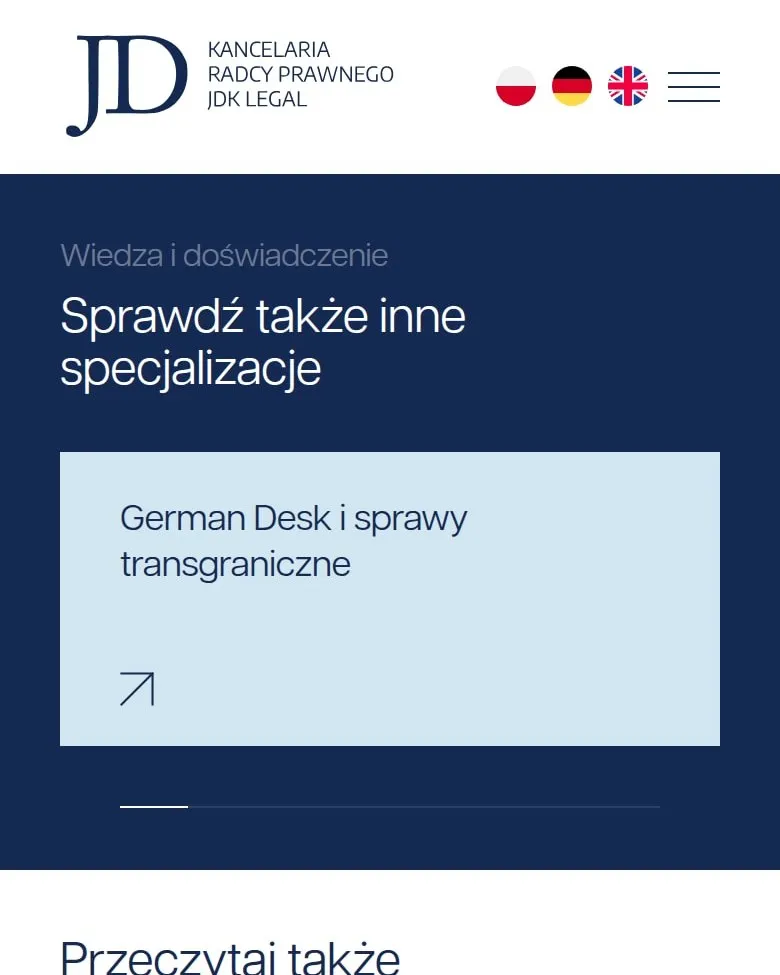 Sekcja „Sprawdź także inne specjalizacje” na telefonie