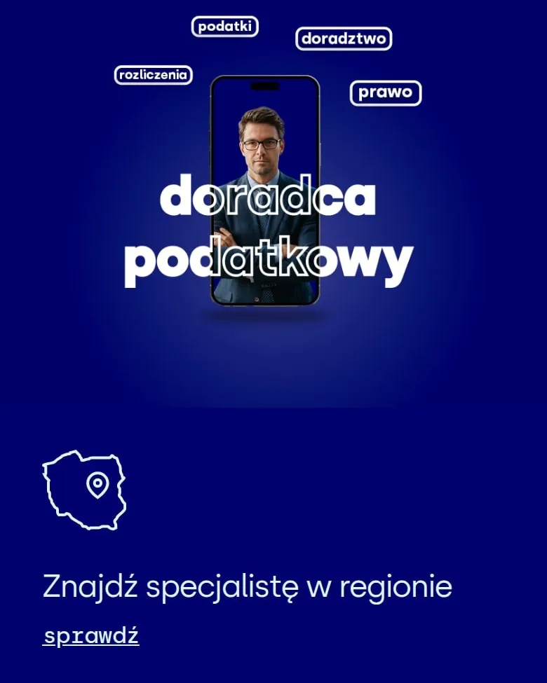 Grafika doradca podatkowy i skrót Znajdź specjalistę w regionie na telefonie