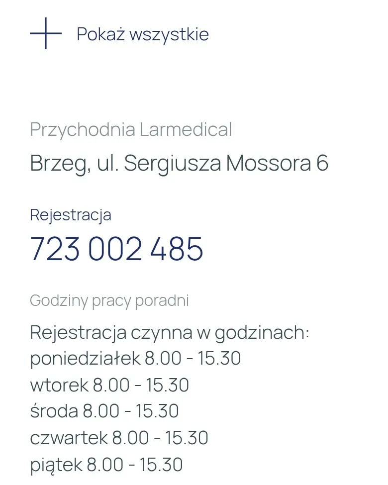 Telefon do rejestracji i godziny pracy poradni w Brzegu na telefonie