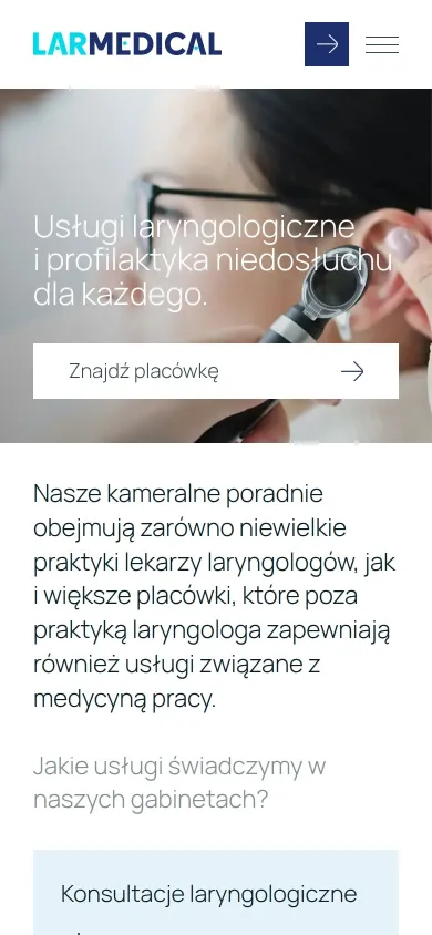Strona główna larmedical.pl na telefonie