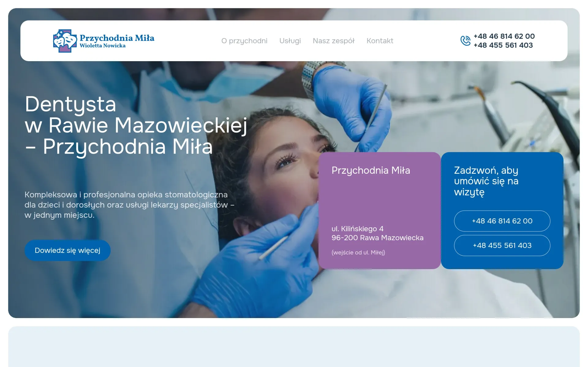 Strona główna przychodniamila.pl na komputerze