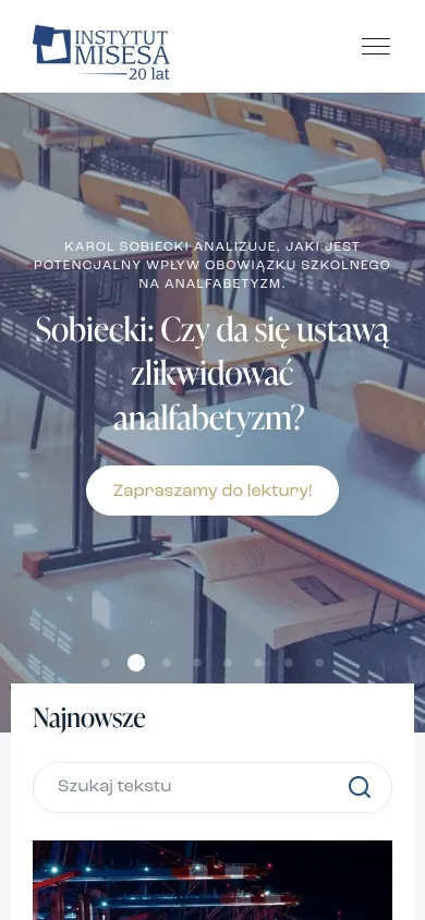 Strona główna mises.pl na telefonie