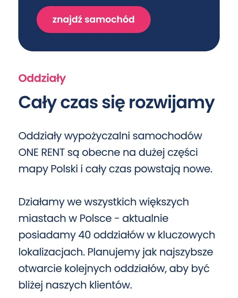 Sekcja o oddziałach na telefonie