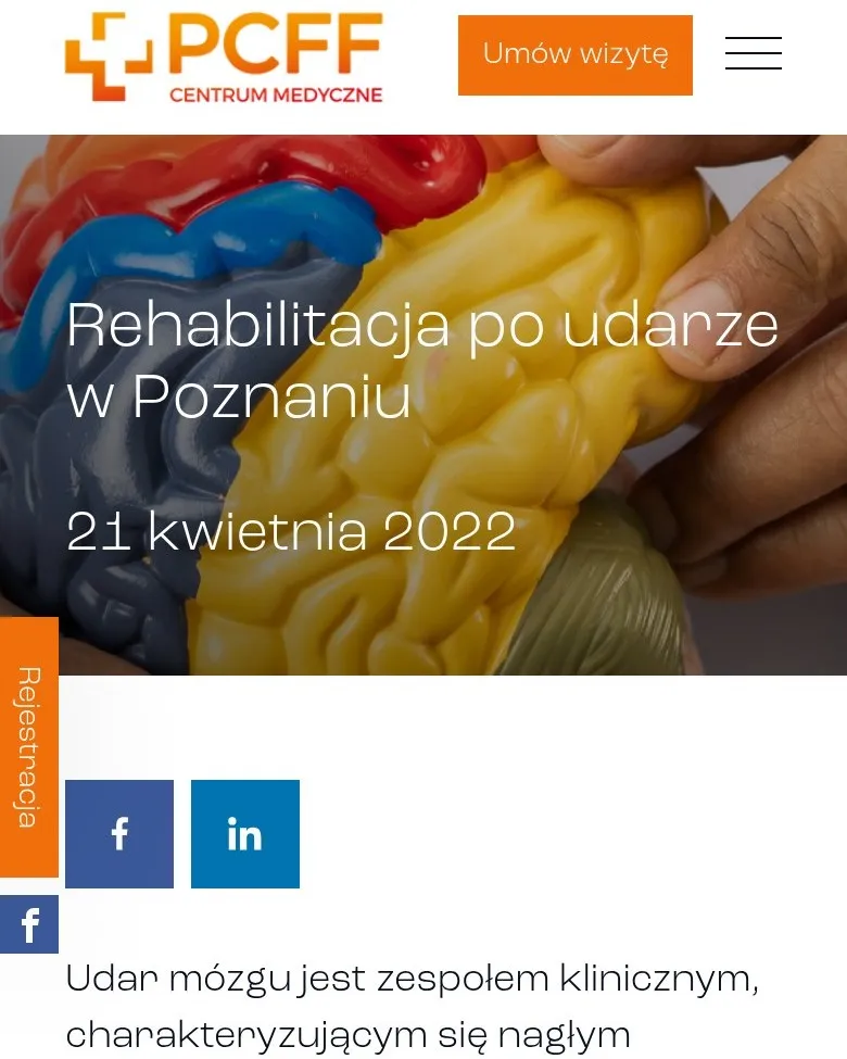 Wpis na blogu PCFF o rehabilitacji po udarze na telefonie
