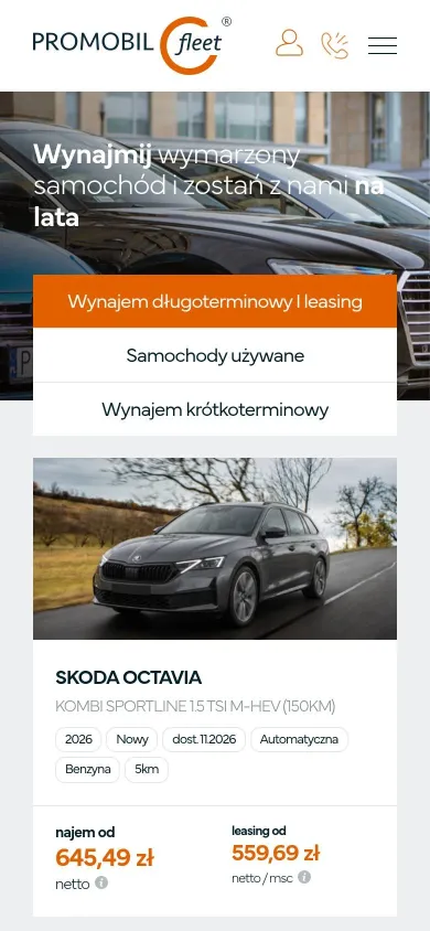 promobilfleet.pl na telefonie