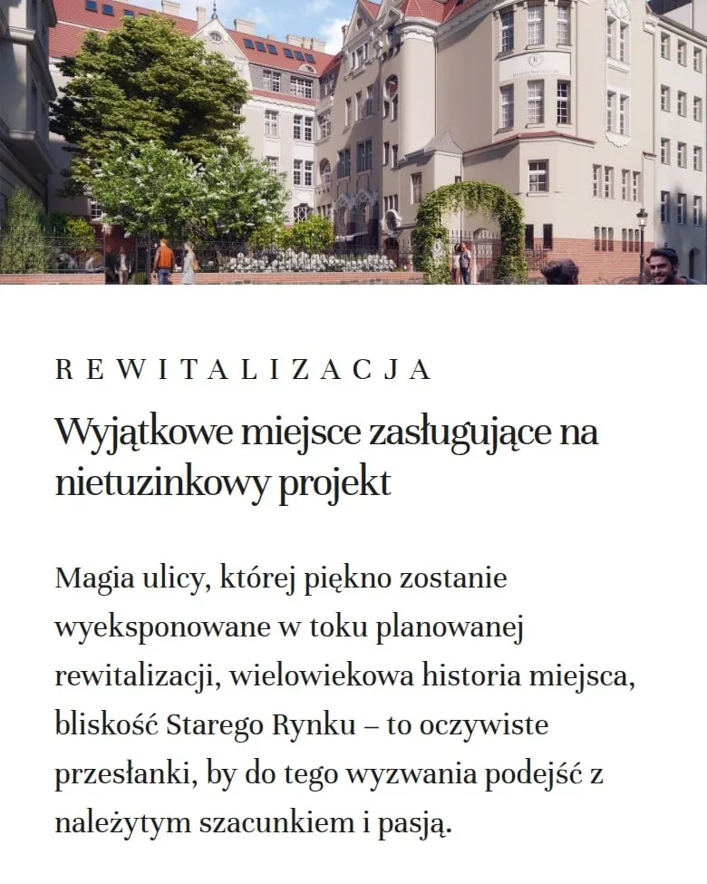 Sekcja „Rewitalizacja” na telefonie