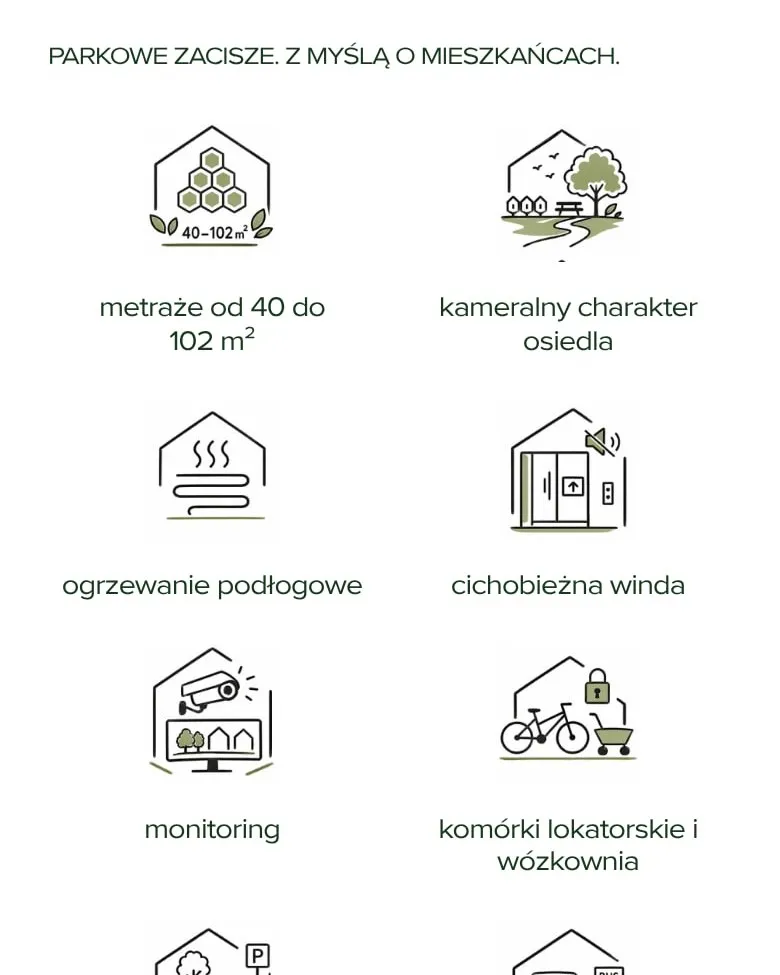 Udogodnienia „Parkowe Zacisze. Z myślą o mieszkańcach” na telefonie