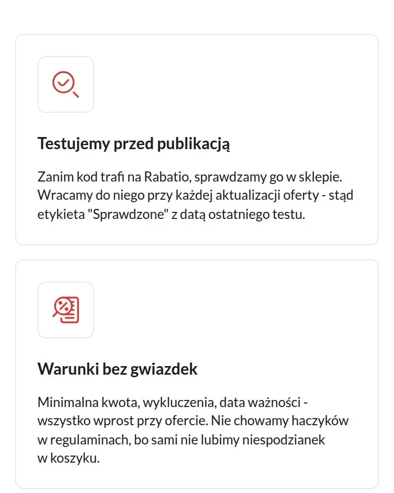 Strona „Jak sprawdzamy zniżki?” z zasadami weryfikacji kodów na telefonie