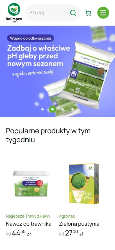 Strona główna sklepu Rolimpex na telefonie