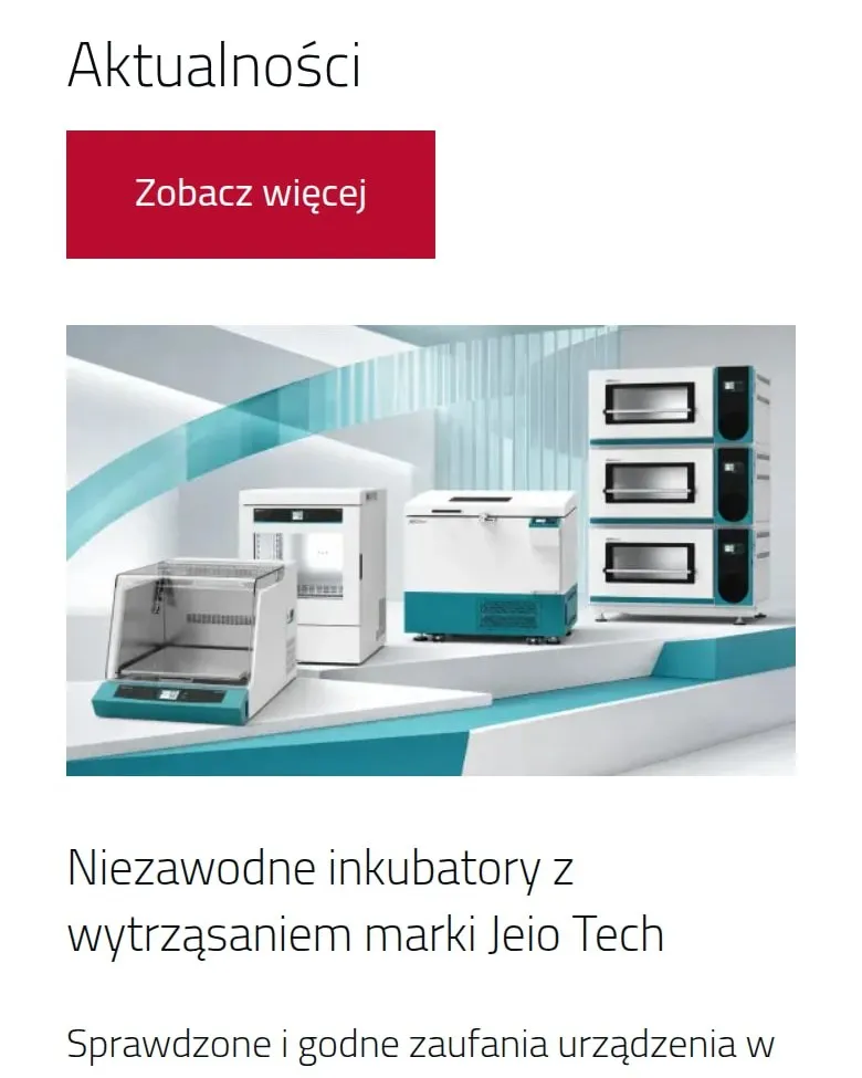 Sekcja „Aktualności” na stronie głównej na telefonie