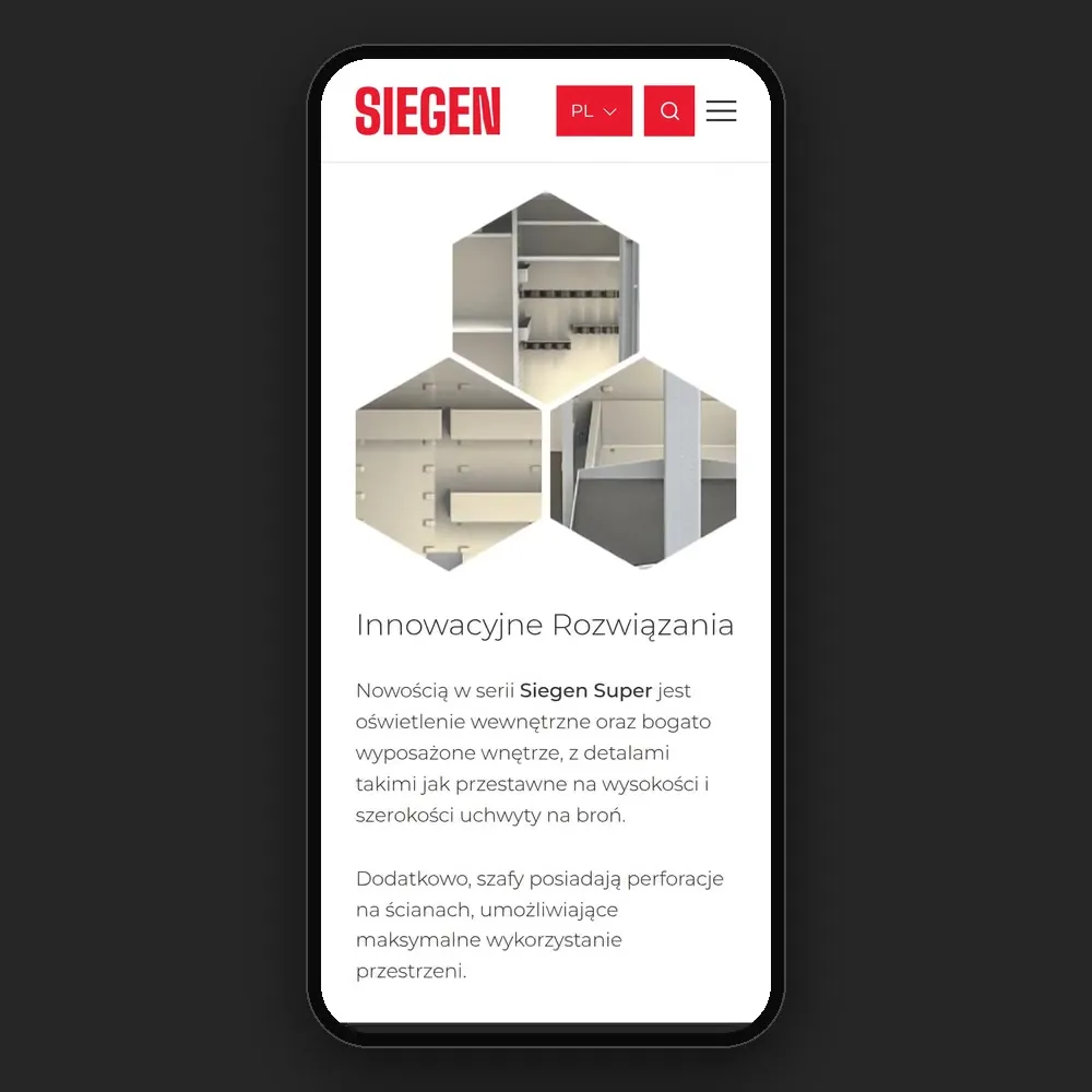 Strona główna siegen.com.pl na telefonie