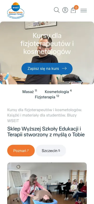 Strona główna sklepu WSEiT na telefonie