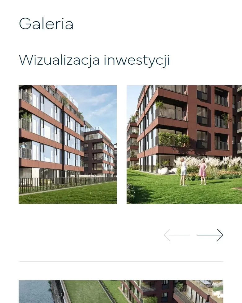 Podstrona Galeria szyperska12.pl na telefonie: wizualizacje inwestycji i film