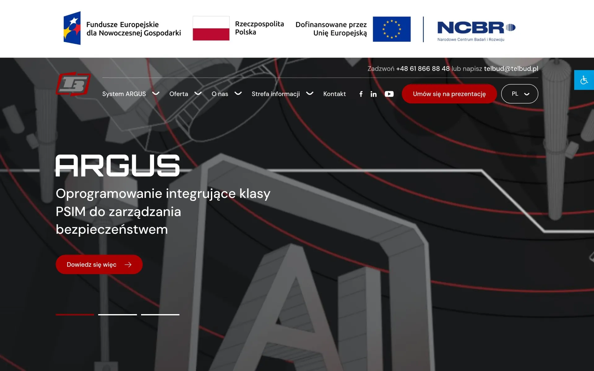 Przewijanie strony głównej telbud.pl na komputerze