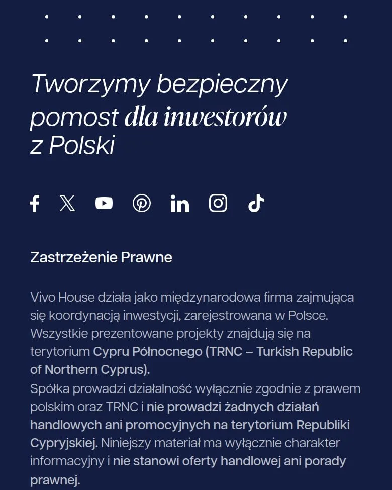 Stopka Vivo House z zastrzeżeniem prawnym na telefonie