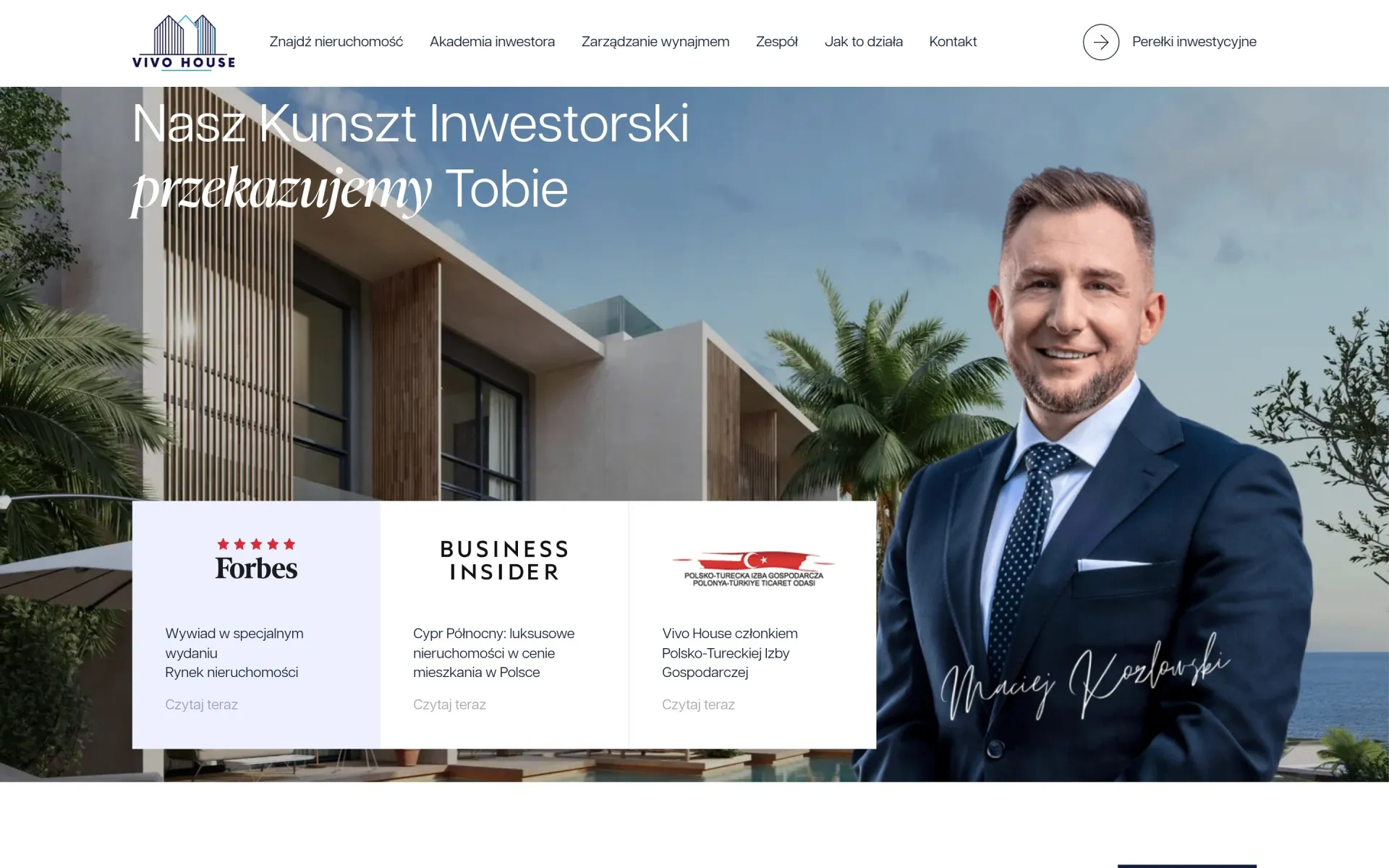 Przewijanie strony głównej vivohouse.pl na komputerze