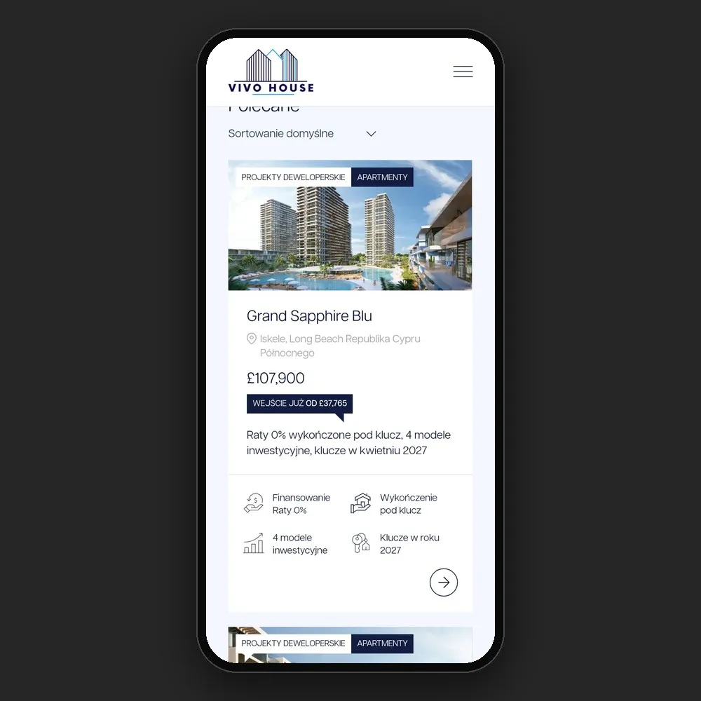 Lista inwestycji Vivo House na telefonie