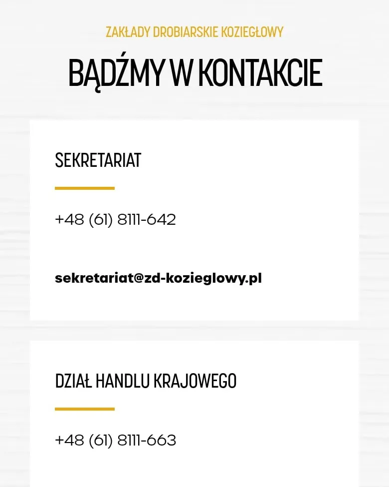 Kontakty do działów na telefonie