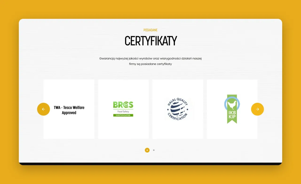Pasek certyfikatów na podstronie Jakość zd-kozieglowy.pl